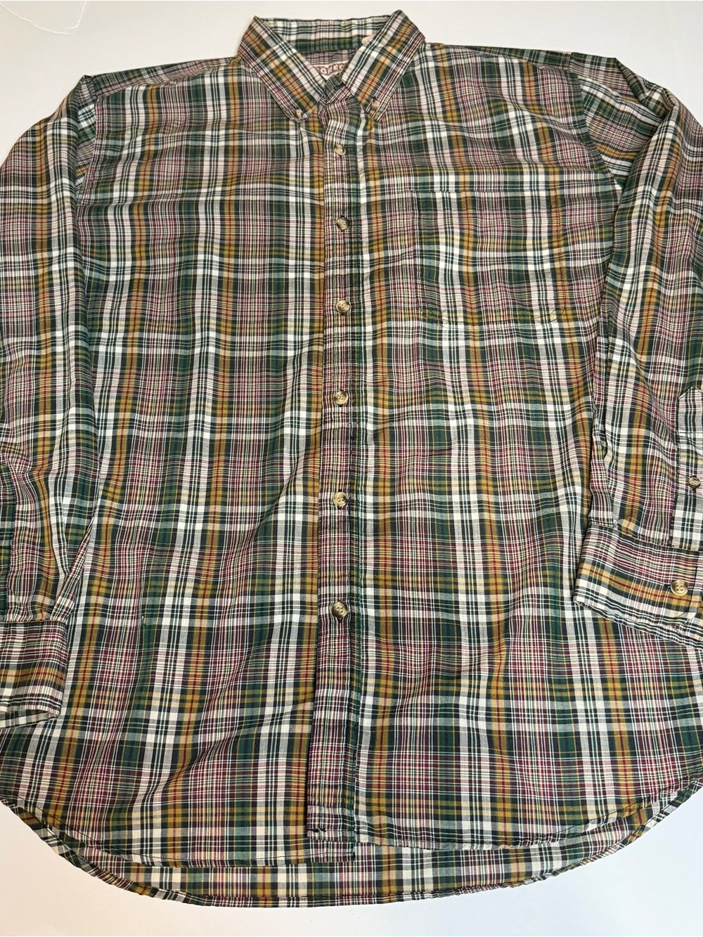 Vintage 80s McGregor Classics Button Up Shirt Mens Large Plaid Long Sleeve